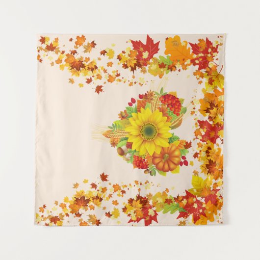 Herfst bladeren herfst kleuren selfie achtergrond wandkleed (Voorkant (horizontaal))