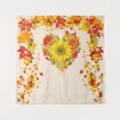 Herfst bladeren herfst kleuren selfie achtergrond wandkleed (Voorkant)