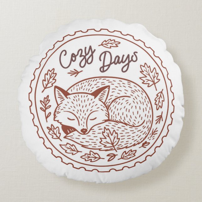 Herfst Bladeren Herfst Natuur Ronde Kussen (Voorkant)