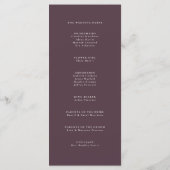 Herfst bladeren herfst pruim bruiloft programmakaart (Achterkant)