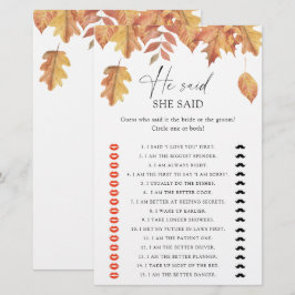 Herfst bladeren - Hij zei dat ze vrijgezellenfeest