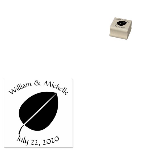 Herfst bladeren houten aankondigingsstempel rubberstempel (Gestempeld)