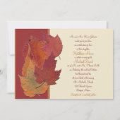 Herfst bladeren II monogram bruiloft uitnodiging (Achterkant)