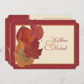 Herfst bladeren II monogram bruiloft uitnodiging 2 (Voorkant / Achterkant)