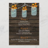 herfst bladeren in een mason jar bruiloft menu (Voorkant)