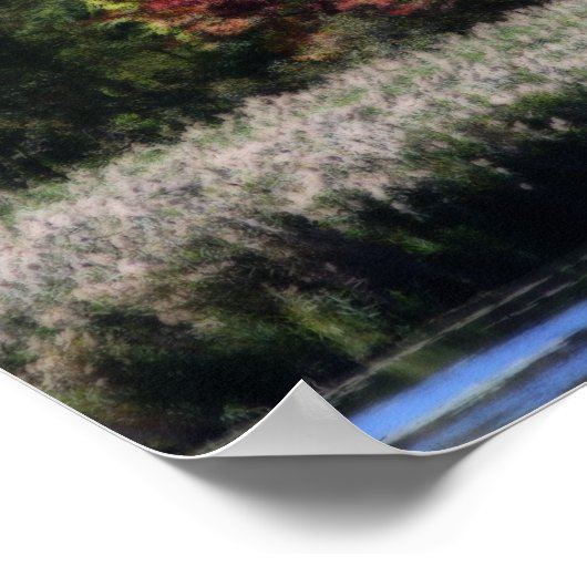 Herfst bladeren in een moeras orton spiegel Abstra Poster (Hoek)