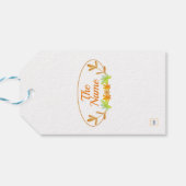 Herfst Bladeren in Groen Oranje Cadeaubijsluiters Cadeaulabel (Achterkant Horizontaal)