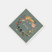 Herfst bladeren in kleur gepersonaliseerd servet (Hoek)