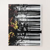 Herfst bladeren in zwart en wit bos voor kinderen legpuzzel (Verticaal)