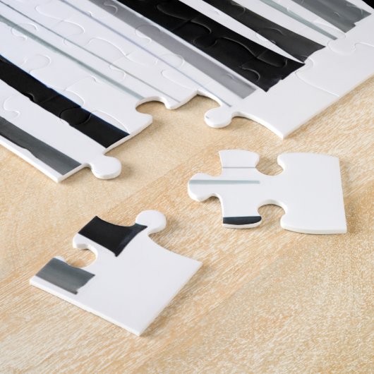 Herfst bladeren in zwart en wit bos voor kinderen legpuzzel (Zijkant)