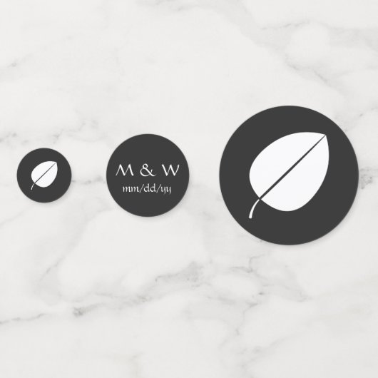 Herfst bladeren in zwarte tafel Confetti (Achterkanten)