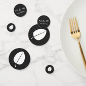 Herfst bladeren in zwarte tafel Confetti (Groep)