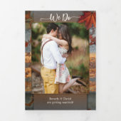 Herfst bladeren industriële bruiloft drieluik uitnodiging (Cover)