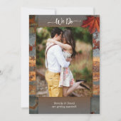 Herfst bladeren industriële bruiloft foto kaart (Voorkant)