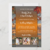 Herfst bladeren industriële bruiloft foto kaart (Achterkant)