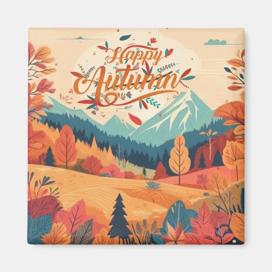 Herfst/bladeren/kleurrijk Magneet (Voorkant)