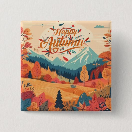 Herfst/bladeren/kleurrijk Vierkante Button 5,1 Cm (Voorkant)