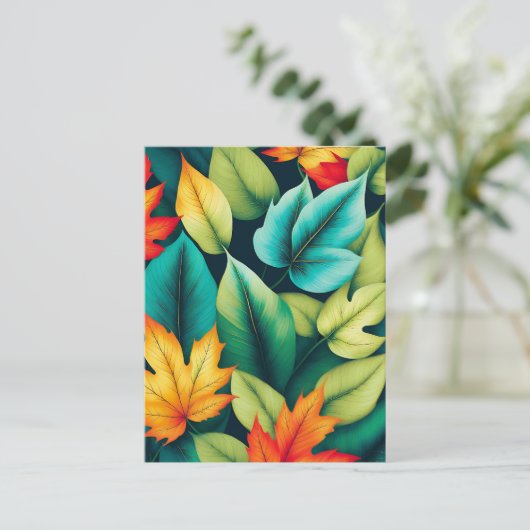 Herfst bladeren kleurrijke bladeren briefkaart (Staand voorkant)