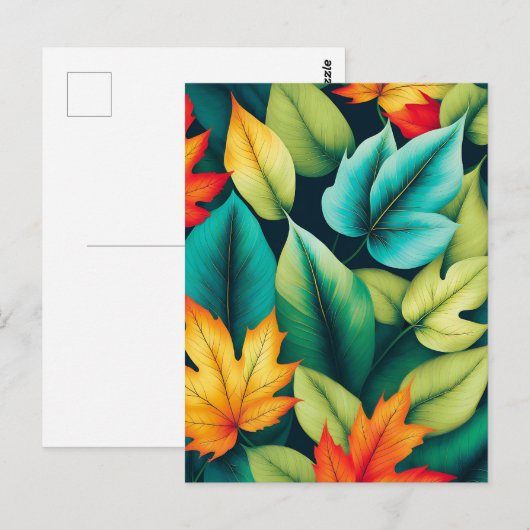 Herfst bladeren kleurrijke bladeren briefkaart (Voorkant / Achterkant)