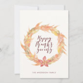 Herfst bladeren krans Happy Thanksgiving kaart (Voorkant)