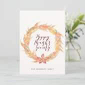 Herfst bladeren krans Happy Thanksgiving kaart (Staand voorkant)