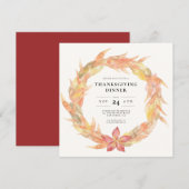 Herfst bladeren krans Thanksgiving diner Kaart (Voorkant / Achterkant)