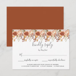 Herfst Bladeren Landelijk Boho Bruiloft RSVP Kaartje