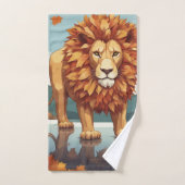 Herfst bladeren mannelijke leeuw bad handdoek (Handdoek)