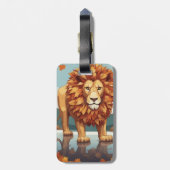 Herfst bladeren mannelijke leeuw bagagelabel (Achterkant verticaal)