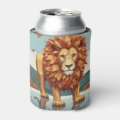 Herfst bladeren mannelijke leeuw blikjeskoeler (Blikje Voorkant)