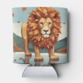 Herfst bladeren mannelijke leeuw blikjeskoeler (Achterkant)