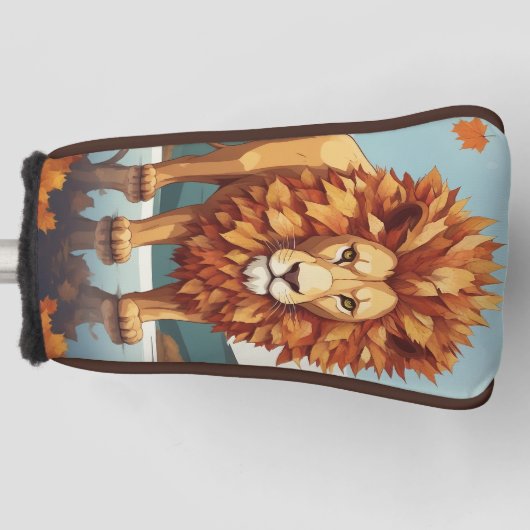 Herfst bladeren mannelijke leeuw golfheadcover (Voorkant)