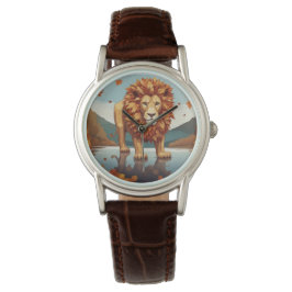 Herfst bladeren mannelijke leeuw horloge