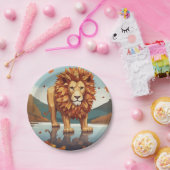 Herfst bladeren mannelijke leeuw papieren bordje (Feest)