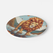 Herfst bladeren mannelijke leeuw papieren bordje (Gekanteld)