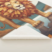 Herfst bladeren mannelijke leeuw sherpa deken (3/4)