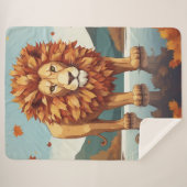 Herfst bladeren mannelijke leeuw sherpa deken (Voorkant (horizontaal))