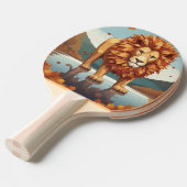 Herfst bladeren mannelijke leeuw tafeltennisbatje (Voorkant Gekanteld)
