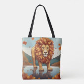 Herfst bladeren mannelijke leeuw tote bag (Achterkant)
