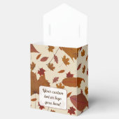 Herfst bladeren met aangepaste crème kleur en teks bedankdoosjes (Geopend)
