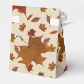 Herfst bladeren met aangepaste crème kleur en teks bedankdoosjes (Achterkant)