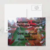 Herfst bladeren met gedicht briefkaart (Voorkant / Achterkant)