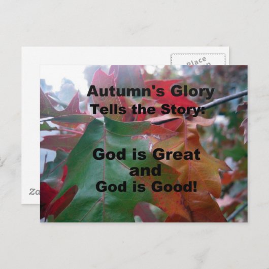 Herfst bladeren met gedicht briefkaart (Voorkant / Achterkant)