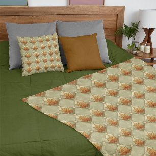 Herfst bladeren met sterren diamanten patroon fleece deken