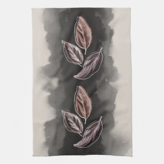Herfst Bladeren Mid century Modern Theedoek (Verticaal)