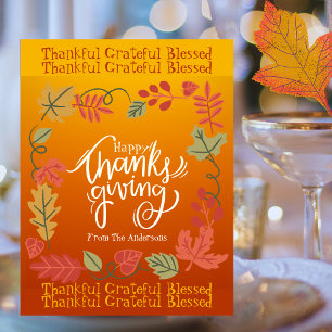 Herfst Bladeren Mooie Moderne Gelukkige Thanksgivi Briefkaart