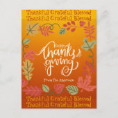 Herfst Bladeren Mooie Moderne Gelukkige Thanksgivi Briefkaart (Voorkant)
