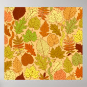 Herfst bladeren: naadloze stof print (Voorkant)