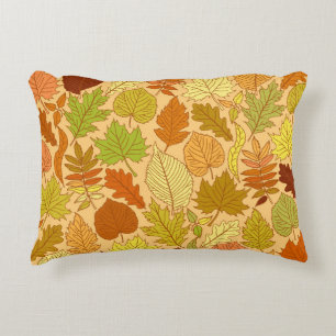 Herfst bladeren: naadloze stof print accent kussen