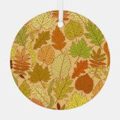 Herfst bladeren: naadloze stof print glas ornament (Achterkant)
